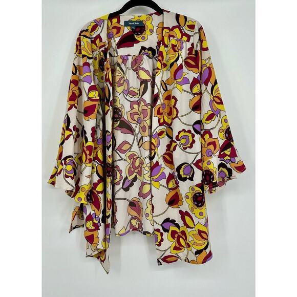 ModCloth Certainly Styled White Floral Kimono Size L/XL - Picture 4 of 9